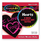 Bundle of 4: Melissa Doug Mini Scratch Art Notes |Hearts, Rainbow, Neon and Princess Pink Glitter)