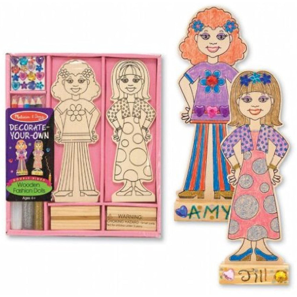 Fashion Dolls: Wooden Magnetic Fashions Fashions Decorate-Your-Own Kit + FREE Melissa & Doug Scratch Art Mini-Pad Bundle [42437]