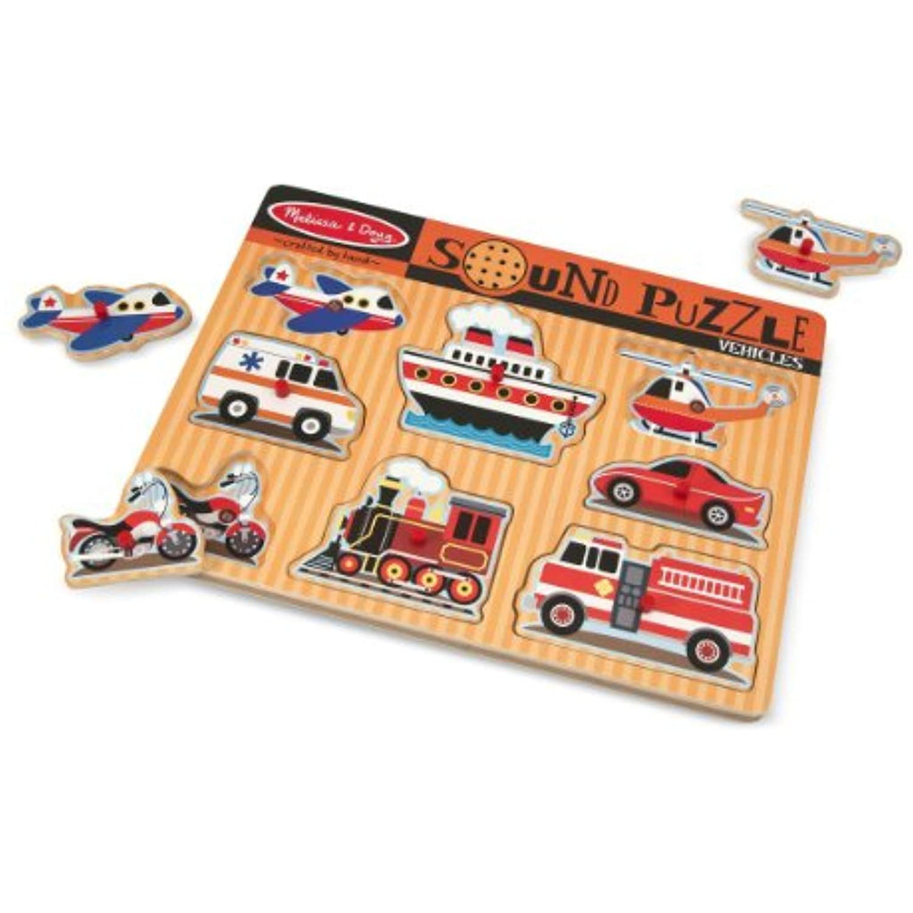 Melissa & Doug Vehicles Theme Sound Puzzle & 1 Scratch Art Mini-Pad Bundle (00725)