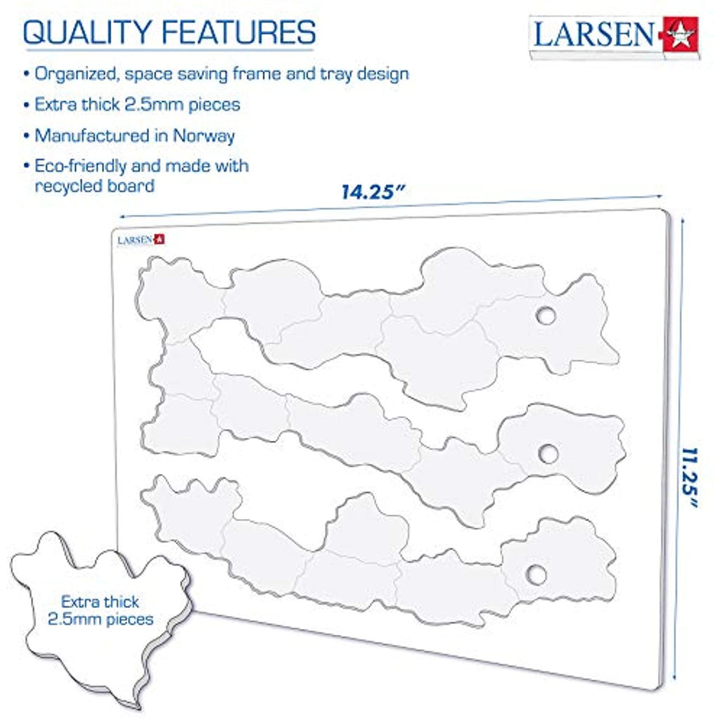 Larsen Puzzles Solar System Children's Educational Jigsaw Puzzle - 70 Piece Tray & Frame Style Puzzle - Exclusive Premium Hand Made Puzzles - Imported from Norway