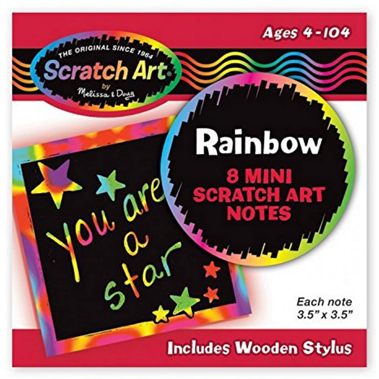 Melissa & Doug Mini Scratch Art Notes: Rainbow Pack of 2 (8 Pages per Item)