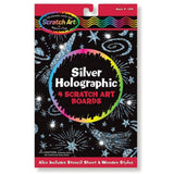 Melissa & Doug Silver Holographic: Scratch Art 4-Sheet Pack + FREE Scratch Art Mini-Pad Bundle [58032]