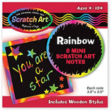 Bundle of 4: Melissa Doug Mini Scratch Art Notes |Hearts, Rainbow, Neon and Princess Pink Glitter)