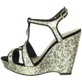 Touch Ups Women's Sasha Wedge Sandal,Gold Glitter,7.5 M US