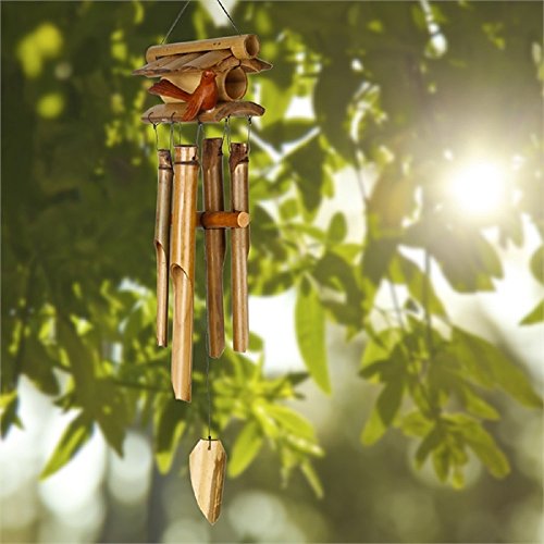 Woodstock Home Tweet Home Red Bird Bamboo Wind Chime Outdoor Windchimes CHOME