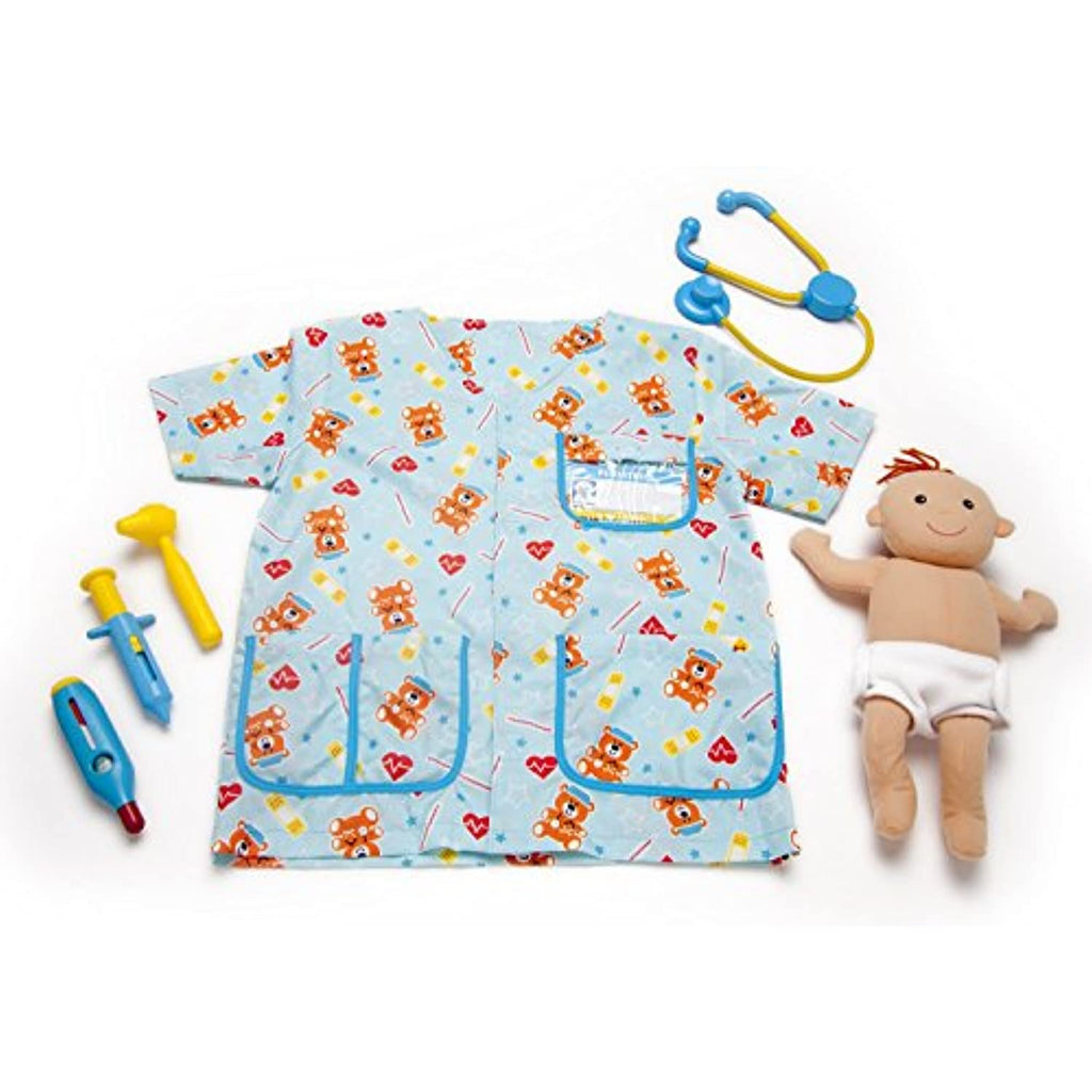 Melissa & Doug Pediatric Nurse Costume & 1 Scratch Art Mini-Pad Bundle (08519)
