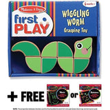 Melissa & Doug Wiggling Worm Grasping Toy: First Play Series & 1 Scratch Art Mini-Pad Bundle (03031)