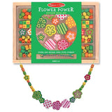 Melissa & Doug Wooden 'Flower Power' Bead Accessory Creation Set + Free Scratch Art Mini-Pad Bundle [41782]