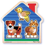 Melissa & Doug Pets 'Jumbo Knob' Puzzle & 1 Scratch Art Mini-Pad Bundle (02055)