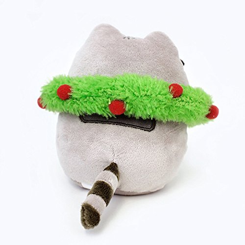 GUND Pusheen with Wreath Holiday Stuffed Animal Cat Plush, 4.5"