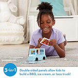 Melissa & Doug Magnetivity Magnetic Tiles Building Play Set – BBQ, Ice Cream, Taco Food Truck Vehicle (6 Panels, 55 Magnets, STEM Toy)