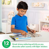 Melissa & Doug Mosaic Sticker Pad Safari Animals (12 Color Scenes to Complete with 850+ Stickers)