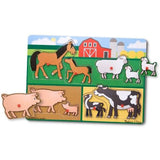 Melissa & Doug Farm Theme Peg Puzzle & 1 Scratch Art Mini-Pad Bundle (01875)