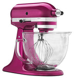 KitchenAid KSM155GBRI 5-Qt. Artisan Design Series with Glass Bowl - Raspberry Ice
