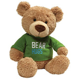 GUND Bear Hugs Green T-Shirt Teddy Bear Stuffed Animal Plush, Tan, 12.5"