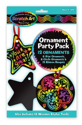 Melissa & Doug Ornament Scratch Art Party Pack