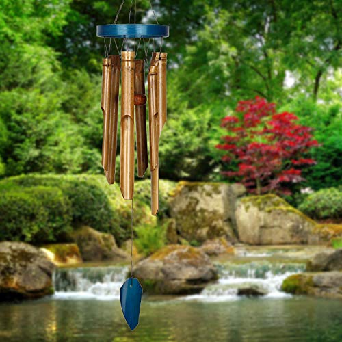 Woodstock Chimes C272 The Original Guaranteed Musically Tuned Chime Asli Arts Collection, Medium, Bamboo-Natural Ring