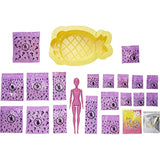Barbie Color Reveal Foam! Doll & Pet Friend with 25 Surprises: Scented Bubble Solution, Outfits, Hair Extension, Kid Bracelet & Charm Hidden in Sand; Sunny Pineapple-Theme; for Kids 3 Years & Up