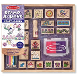4 Item Bundle: Melissa and Doug Stamp a Scene 2423 Rain Forest, 2424 Fairy Garden, 8592 Farm Sets + Bonus Activity Book