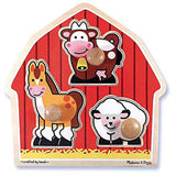 Melissa & Doug Barnyard Animals 'Jumbo Knob' Puzzle + FREE Scratch Art Mini-Pad Bundle [20541]