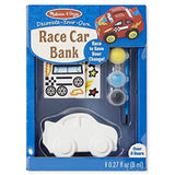 Melissa & Doug Race Car Bank: Decorate-Your-Own Kit & 1 Scratch Art Mini-Pad Bundle (08863)