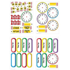 Eureka 'Telling Time' Bulletin Board Analog Clock Practice, 4pc, 17'' W x 24'' L, Model Number: 847423-AWZM