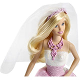 Barbie Bride Doll in White and Pink Dress with Veil and Bouquet
