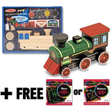 Melissa & Doug Wooden Train Decorate-Your-Own Kit + FREE Scratch Art Mini-Pad Bundle [23818]