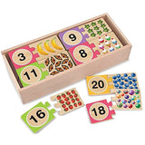 Melissa & Doug Self-Correcting Letter and Number Wooden Puzzles Set With Storage Box