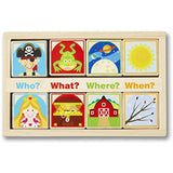 Melissa & Doug Wooden Story Blocks+ Free Scratch Art Mini-Pad Bundle [90490]