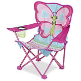 Melissa & Doug Island Time Brands Bundle Includes 2 Items 27" x 25" x 15" Cutie Pie Butterfly Camp Chair Sunny Patch Trixie Ladybug Flashlight with Easy-Grip Handle