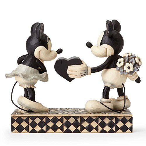 Disney Traditions by Jim Shore Black & White Mickey & Minnie Mouse Stone Resin Figurine, 6