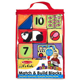 Melissa & Doug Matching & Build Blocks: K's Kids Baby Toy Series & 1 Pair of Baby Socks Bundle (09167)