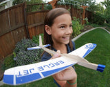 Sky Blue Flight Balsa Eagle Jet Hand Launched Glider Model Kit, 12"