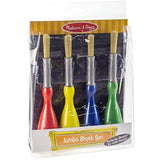 Melissa and Doug Painting 2-Pack Bundle - Set of 4 Spill Proof Paint Cups with Set of 4 Jumbo Paint Brushes