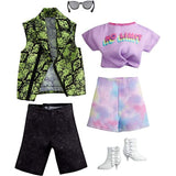 Barbie Fashion Pack with 1 Outfit 1 Accessory Doll, Tie Dye Shorts, 1 Each for Ken Doll, Snake Skin Shirt, Gift for 3 to 8 Year Olds