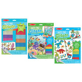 Melissa & Doug Mess-Free Glitter Activity Kits Set - Underwater Scenes, Adventure Foam Stickers, and Booster Glitter Pack