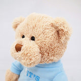 GUND Its a Boy T-Shirt Teddy Bear Stuffed Animal Plush, Blue, 12