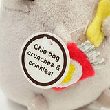 GUND Pusheen Snackable Chips Cat Plush Stuffed Animal Backpack Clip, Gray, 5"