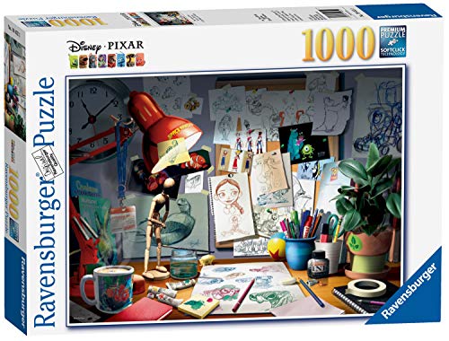 Ravensburger Disney Pixar - The Artist's Desk Puzzle 1000 Piece Jigsaw Puzzle for Adults  Every piece is unique, Softclick technology Means Pieces Fit Together Perfectly