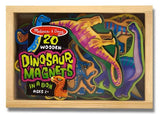 Melissa & Doug Dinosaurs Wooden 20 Magnets-in-a-Box Gift Set & 1 Scratch Art Mini-Pad Bundle