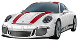 Ravensburger Porsche 911 R - 12528 - 108 Piece 3D Jigsaw Puzzle, White, 10" x 4" x 2.75"