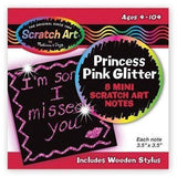 Bundle of 4: Melissa Doug Mini Scratch Art Notes |Hearts, Rainbow, Neon and Princess Pink Glitter)