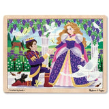 Melissa & Doug 'Princess' 24-Piece Wooden Jigsaw Puzzle + Free Scratch Art Mini-Pad Bundle [90674]