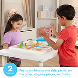 Melissa & Doug Double-Sided Wooden Chess & Pachisi Board Game