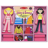 Melissa & Doug Bundle Includes 2 Items Lila and Lucky Wooden Dress-Up Princess Doll and Horse with Magnetic Accessories 108 pcs Abby and Emma Deluxe Magnetic Wood Dress-Up