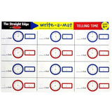 Melissa & Doug Common Knowledge II Write-a-Mat w/ Crayon Bundle for Ages 6+: Planets, Telling Time - The Straight Edge Series