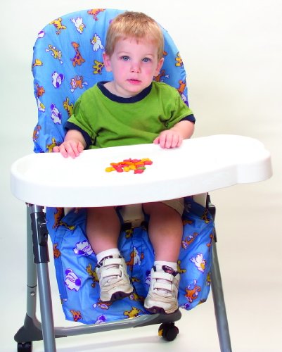 Messeez Highchair Cover- Universal Size Fits Most Highchairs (Jungle Blue)