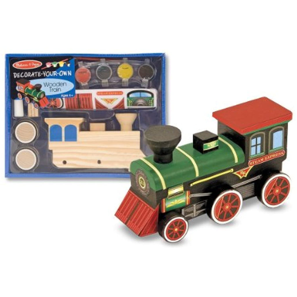Melissa & Doug Wooden Train Decorate-Your-Own Kit + FREE Scratch Art Mini-Pad Bundle [23818]