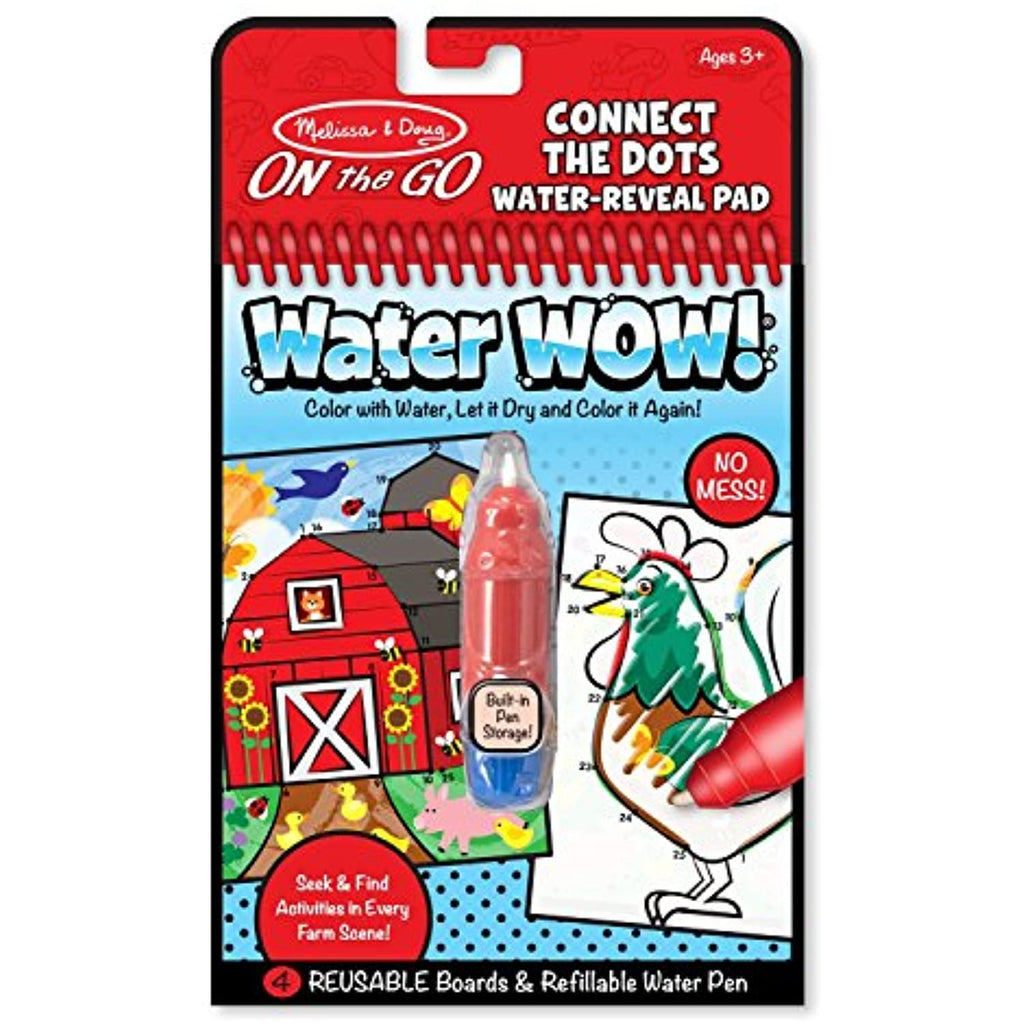 Melissa & Doug On the Go Water Reveal – Water WOW! – Farm Connect the Dots and Vehicle Coloring Books